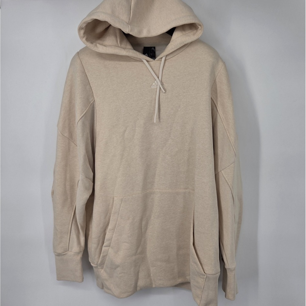 ADIDAS Men's Hoodie Jumper Size 2XL XXL Beige Cotton Blend Heavyweight NWOT‎